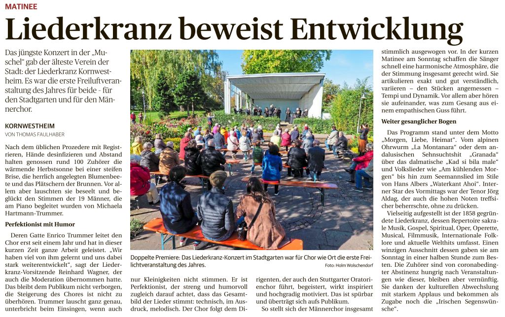 Bericht der Ludwigsburger Kreiszeitung vom 6. Oktober 2020.