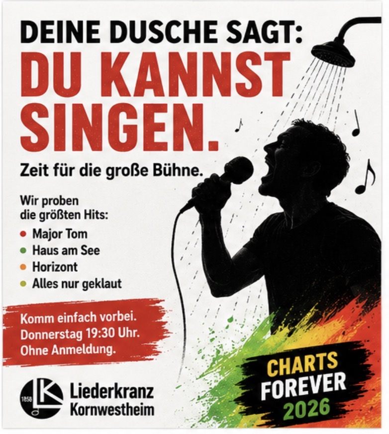 Plakat: Deine Dusche sagt: Du kannst singen.