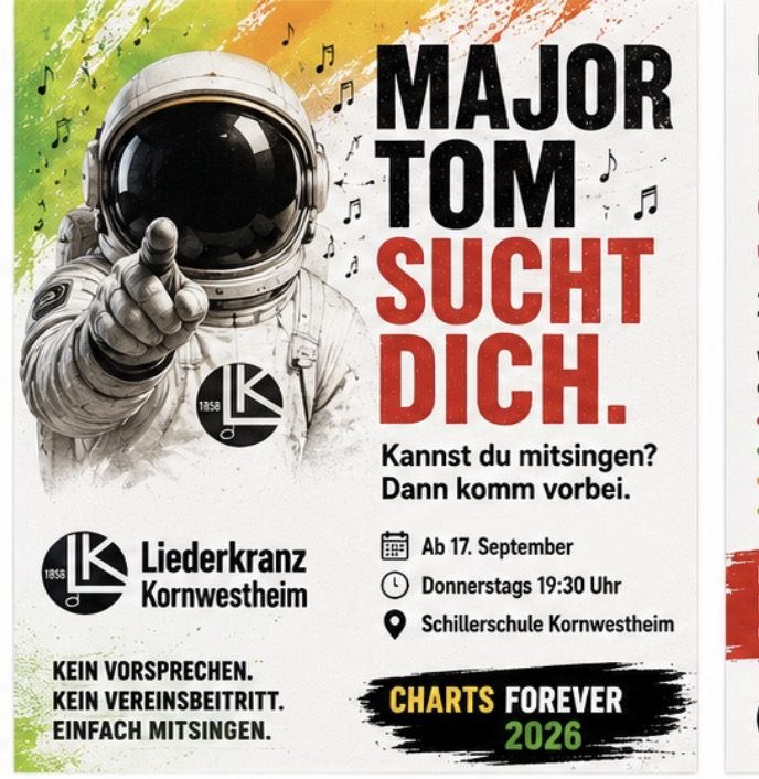 Plakat: Major Tom sucht dich.